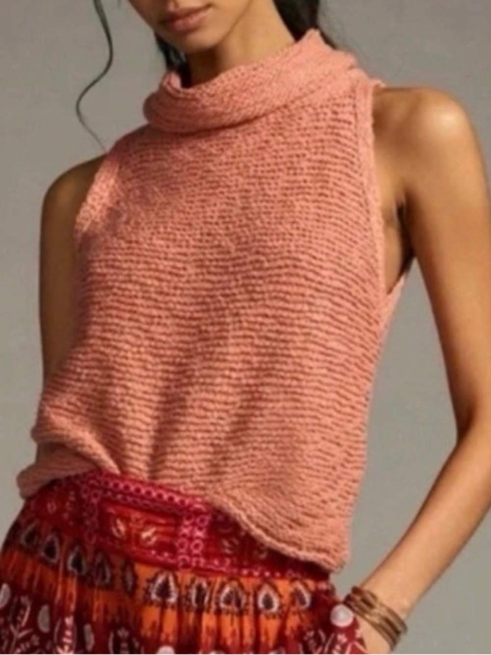 Anthropologie Pilcro Roll Neck Sleeveless Sweater